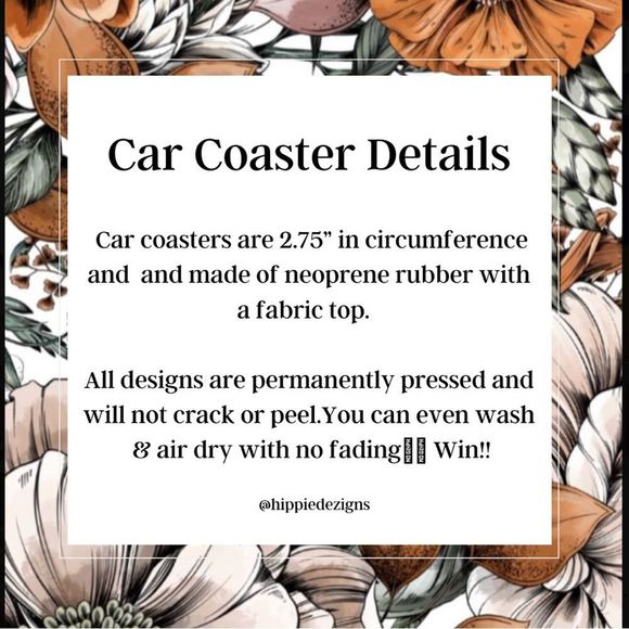 Tie Dye Drive Safe Car Coaster & Keychain Set | Car Accessories | Car Decor - Picture 5 of 10